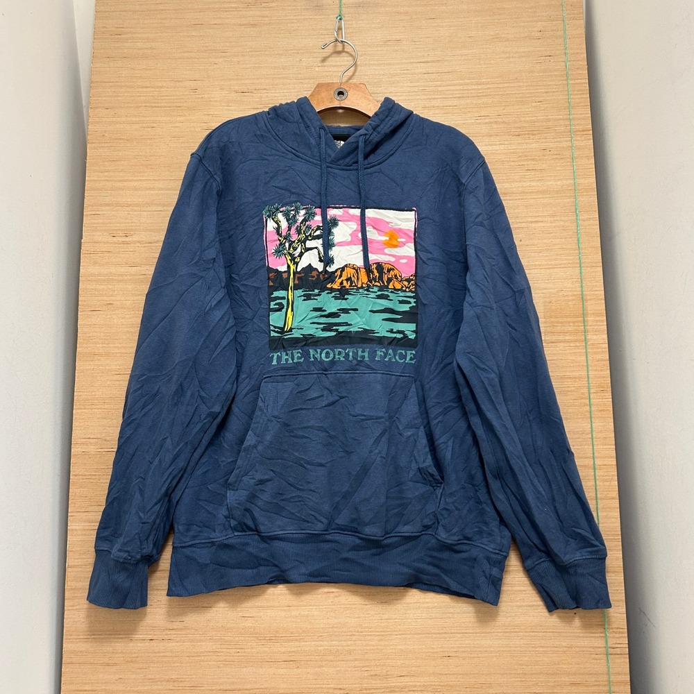 The North Face Mens Joshua Tree Graphic Hoodie Navy Blue Pullover Medium 6972